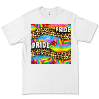 White Pride lgbtq leopard with love and rainbow seamless Premium Tee - BundleAndBundleShop