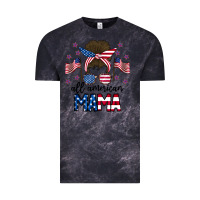 Cloud Black All American Mama Messy Buny Vintage Tee - CowhideDigitalArt