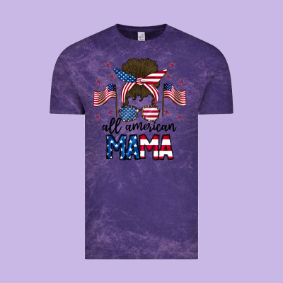 All American Mama Messy Buny Vintage Tee Designed By Cowhidedigitalart