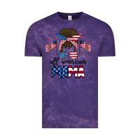 Cloud Purple All American Mama Messy Buny Vintage Tee - CowhideDigitalArt