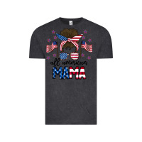 Vintage Black All American Mama Messy Buny Vintage Tee - CowhideDigitalArt