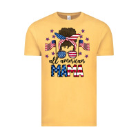 Vintage Mustard All American Mama Messy Buny Vintage Tee - CowhideDigitalArt