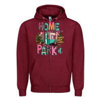 Burgundy home is where we park it Zipper Hoodie - RanaPortraitStore