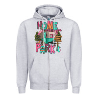 Heather Grey home is where we park it Zipper Hoodie - RanaPortraitStore
