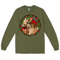 Army Green Spanish Goat Christmas Long Sleeve Tee - LillyAllenDesigns