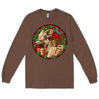 Chestnut Spanish Goat Christmas Long Sleeve Tee - LillyAllenDesigns