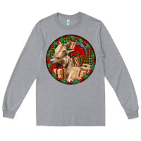 Heather Grey Spanish Goat Christmas Long Sleeve Tee - LillyAllenDesigns