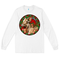 White Spanish Goat Christmas Long Sleeve Tee - LillyAllenDesigns