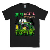 Black just a girl who loves tractors Classic Tee - BarkalooDesign