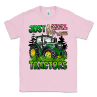 Bubblegum Pink just a girl who loves tractors Classic Tee - BarkalooDesign