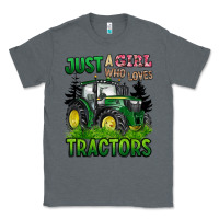 Charcoal Heather just a girl who loves tractors Classic Tee - BarkalooDesign
