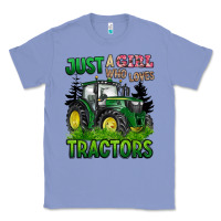 Colony Blue just a girl who loves tractors Classic Tee - BarkalooDesign