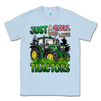 Dusty Blue just a girl who loves tractors Classic Tee - BarkalooDesign