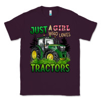Plum just a girl who loves tractors Classic Tee - BarkalooDesign