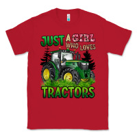 Red just a girl who loves tractors Classic Tee - BarkalooDesign