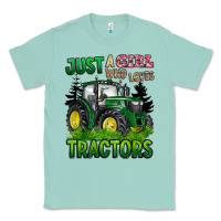 Seafoam just a girl who loves tractors Classic Tee - BarkalooDesign