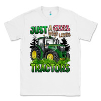 White just a girl who loves tractors Classic Tee - BarkalooDesign
