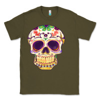 Army Green Cinco de mayo skull Classic Tee - FaDigitalArtStudio