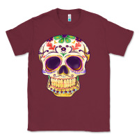 Burgundy Cinco de mayo skull Classic Tee - FaDigitalArtStudio