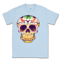 Dusty Blue Cinco de mayo skull Classic Tee - FaDigitalArtStudio