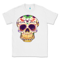 White Cinco de mayo skull Classic Tee - FaDigitalArtStudio