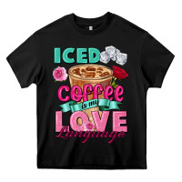 Black Iced Coffee is my love language Valentine's Day Heavy Core Tee - FaDigitalArtStudio