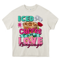 Cream Iced Coffee is my love language Valentine's Day Heavy Core Tee - FaDigitalArtStudio