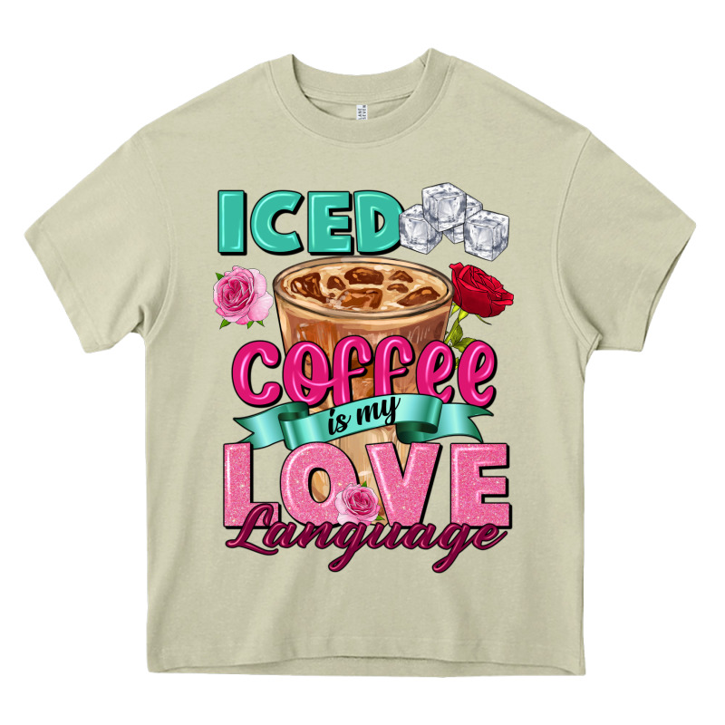 Iced Coffee Is My Love Language Valentine's Day Heavy Core Tee by FaDigitalArtStudio | Teevron