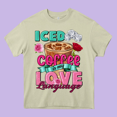 Iced Coffee Is My Love Language Valentine's Day Heavy Core Tee Designed By Fadigitalartstudio