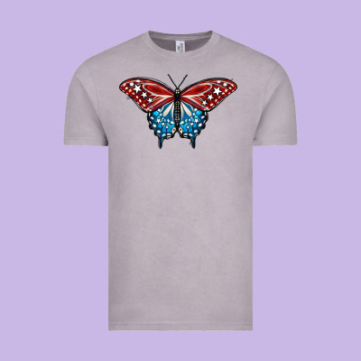 Patriotic American Flag Butterfly 4th Of July Vintage Tee Designed By Lillyallendesigns