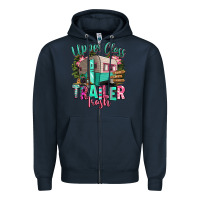 Navy upper class trailer trash Zipper Hoodie - RanaPortraitStore