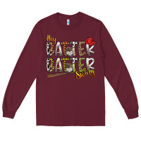 Burgundy hey batter batter swing Long Sleeve Tee - SublimationCraftShop