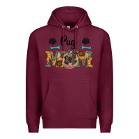 Burgundy western pug mom Premium Hoodie - RanaPortraitStore