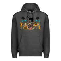 Charcoal Heather western pug mom Premium Hoodie - RanaPortraitStore