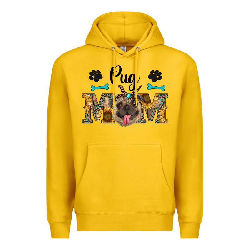 Western Pug Mom Premium Hoodie by RanaPortraitStore | Teevron