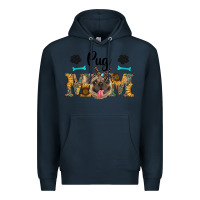 Navy western pug mom Premium Hoodie - RanaPortraitStore