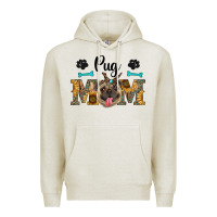 Oatmeal Heather western pug mom Premium Hoodie - RanaPortraitStore