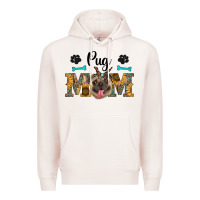 Pale Pink western pug mom Premium Hoodie - RanaPortraitStore