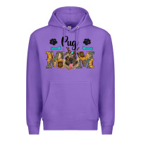 Purple western pug mom Premium Hoodie - RanaPortraitStore