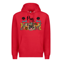 Red western pug mom Premium Hoodie - RanaPortraitStore