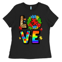 Black autism love Ladies Tee - LillyAllenDesigns