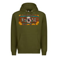 Army Green western heifer mom with sunflowers and turquoise license plate Premium Hoodie - Artiststas