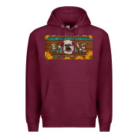 Burgundy western heifer mom with sunflowers and turquoise license plate Premium Hoodie - Artiststas