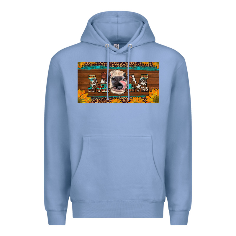 Western Heifer Mom With Sunflowers And Turquoise License Plate Premium Hoodie by Artiststas | Teevron