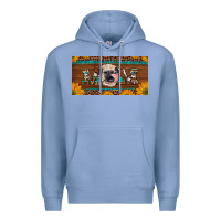 Colony Blue western heifer mom with sunflowers and turquoise license plate Premium Hoodie - Artiststas