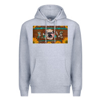 Heather Grey western heifer mom with sunflowers and turquoise license plate Premium Hoodie - Artiststas