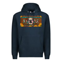 Navy western heifer mom with sunflowers and turquoise license plate Premium Hoodie - Artiststas