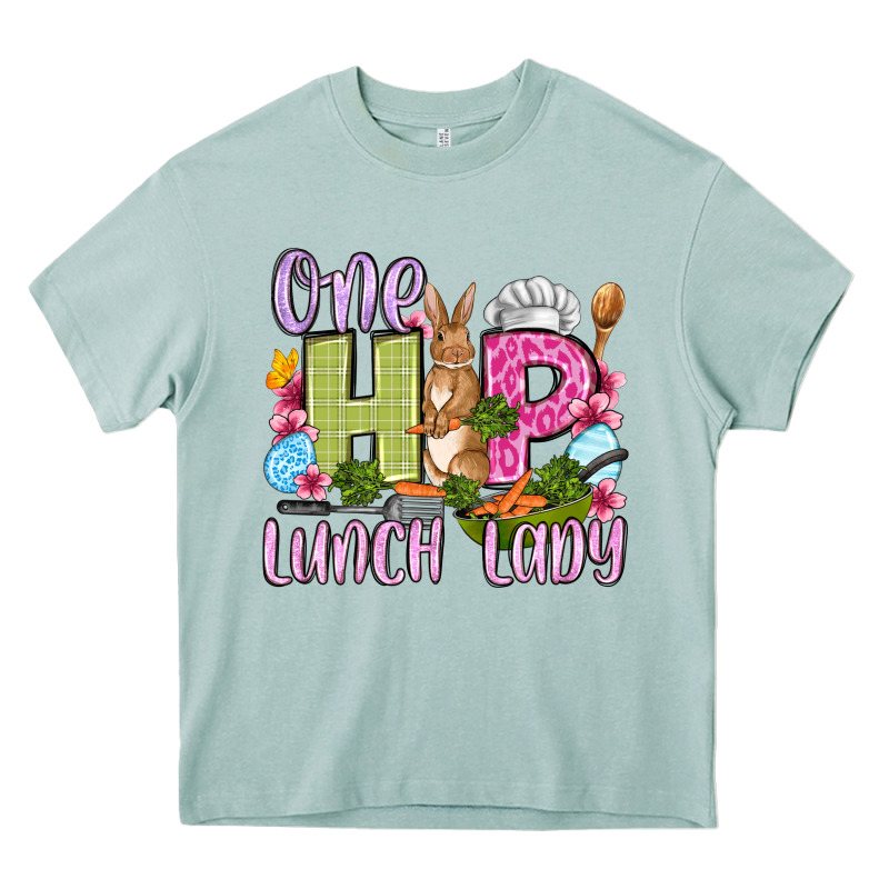 Easter Day One Hip Lunch Lady Heavy Core Tee by OliviaCreatesArt | Teevron
