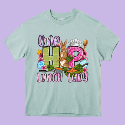 Easter Day One Hip Lunch Lady Heavy Core Tee Designed By Oliviacreatesart
