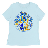 Baby Blue World Down Syndrome Day Ladies Tee - CowhideDigitalArt